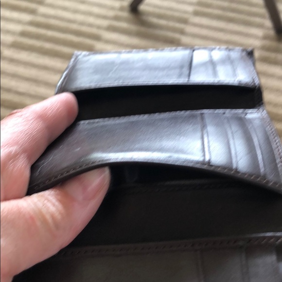 Cole Haan brown embossed  trifold wallet - Picture 10 of 11